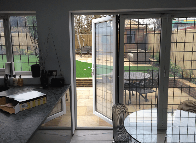 Switchable Smart Glass Bi-Fold Doors switched to on