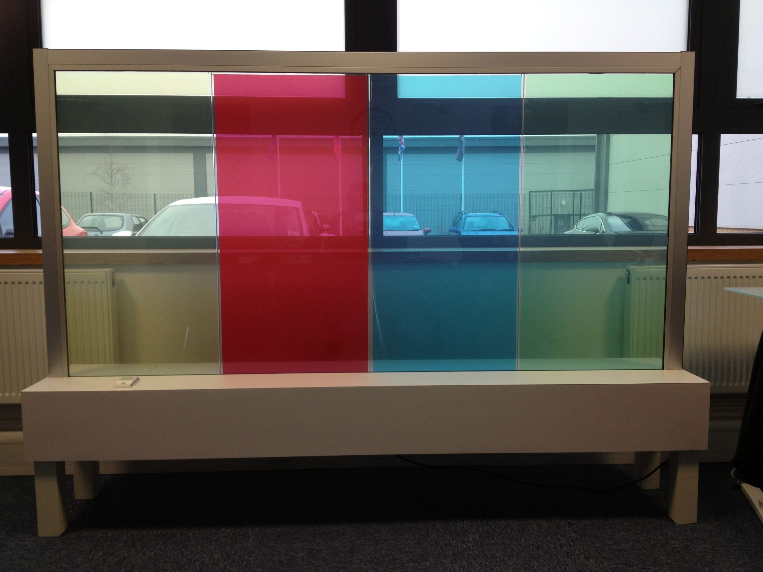 Switchable Smart Glass Coloured switched to on