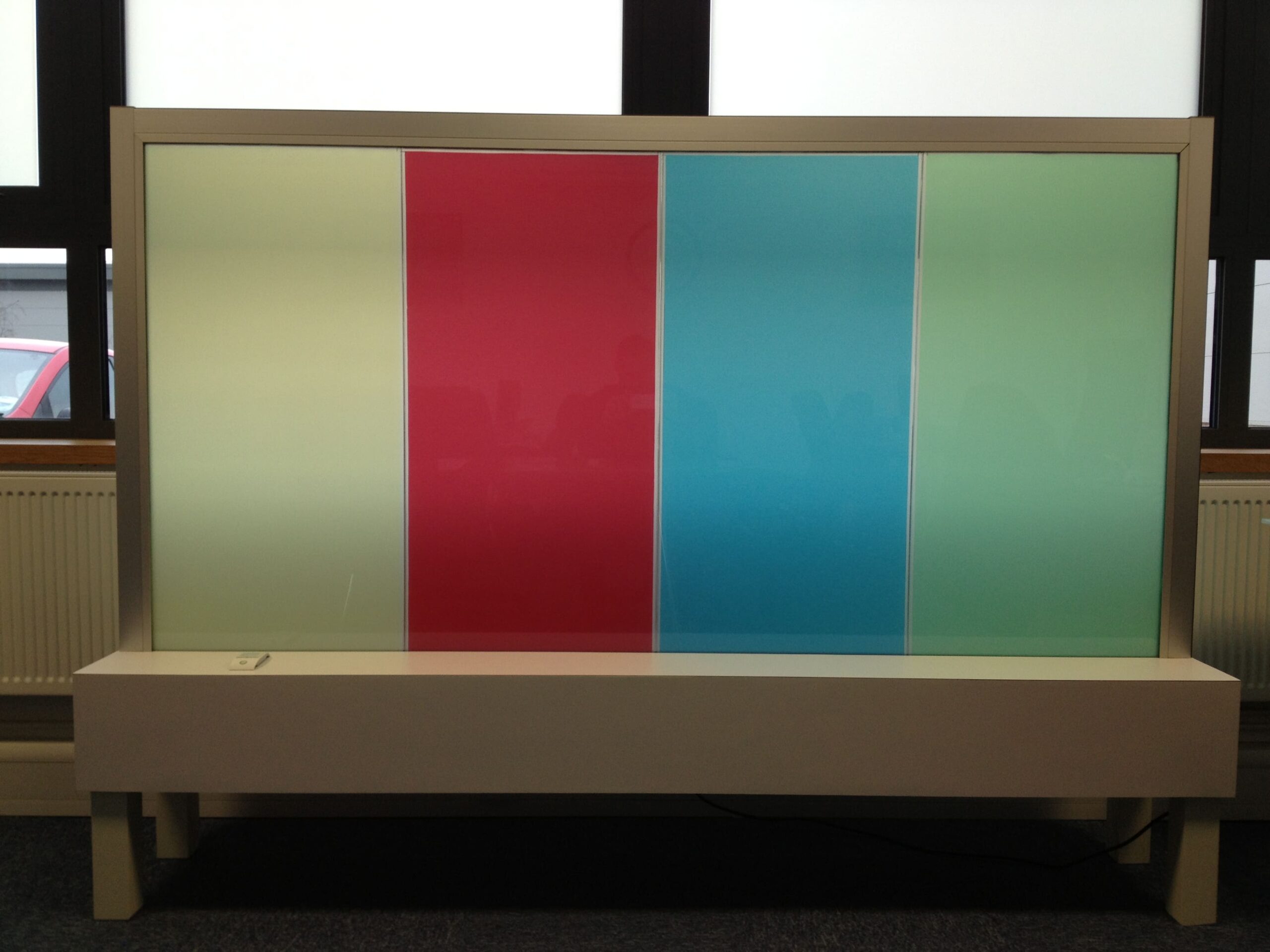 Coloured Switchable Smart Glass switched to off