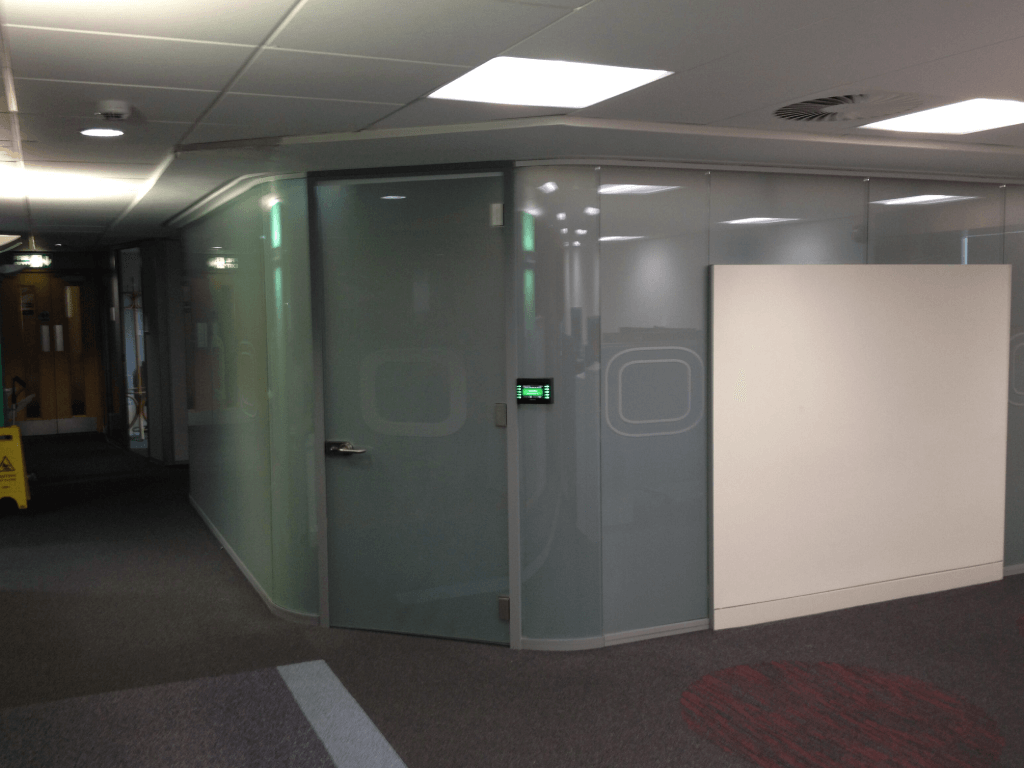 Curved Switchable Glass meeting room privacy off