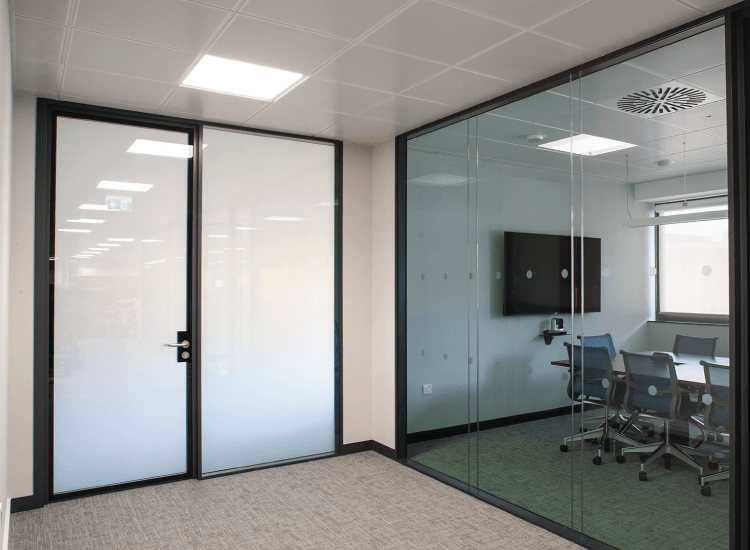 Self Adhesive Switchable Smart Film Office Privacy Doors Switched to Off